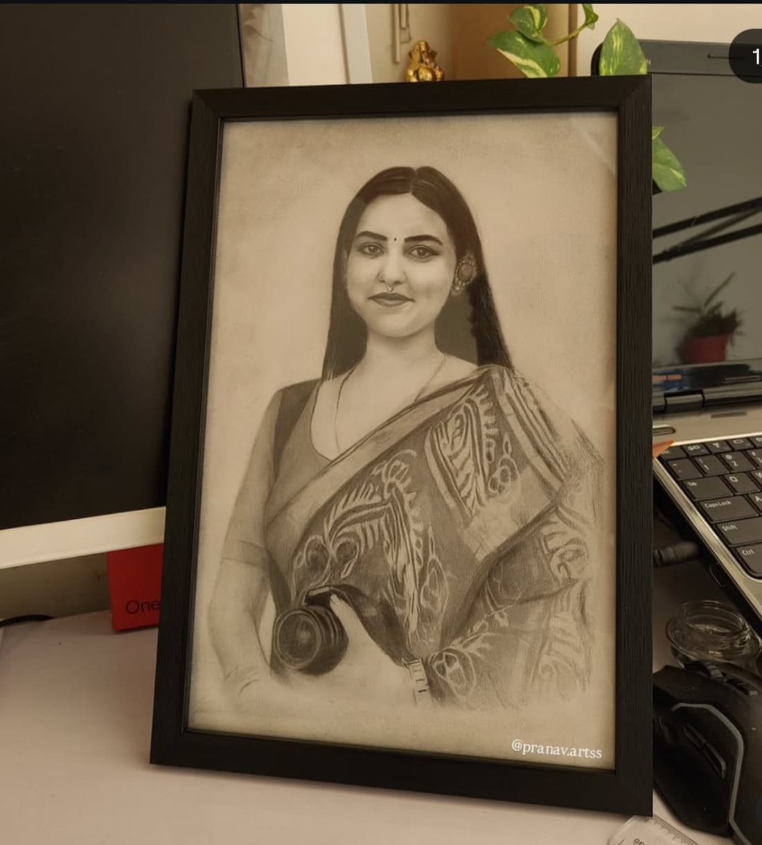 Handmade charcoal portrait